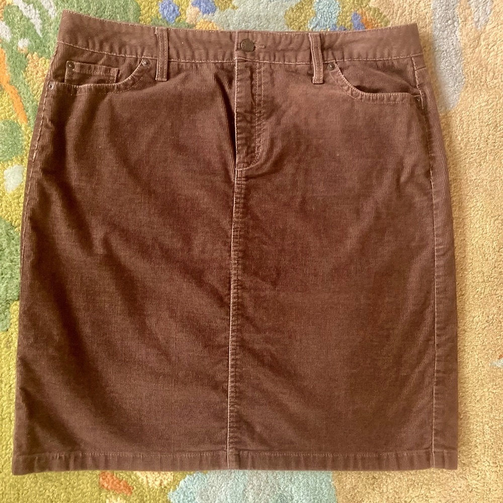 LL Bean corduroy skirt- brown